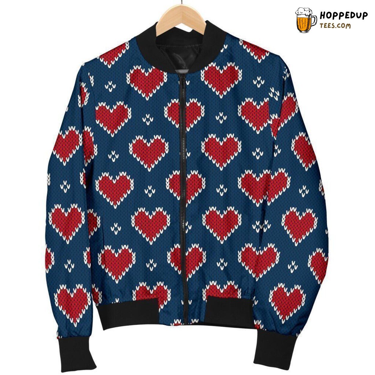 Christmas Fairisle Heart Wonders Men’s Bomber Jacket Unique Design Pattern Christmas Fairisle Heart Wonders Men’s Bomber Jacket Unique Design Pattern