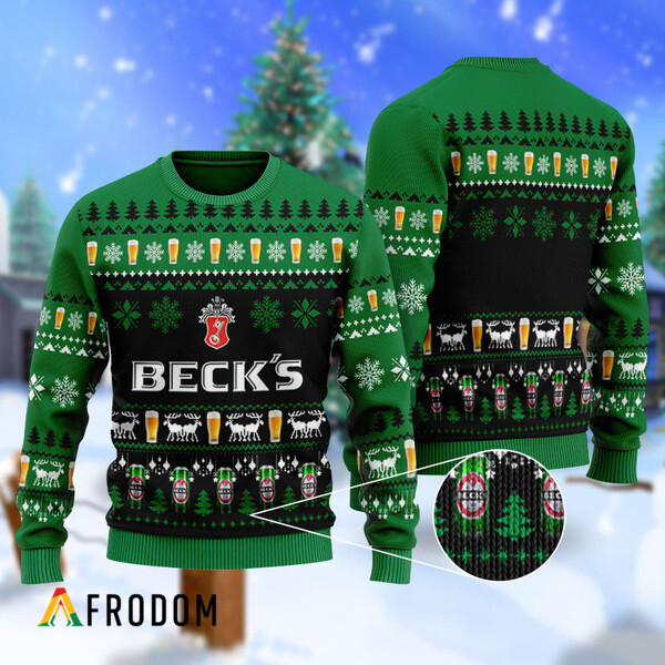 Christmas Geo Pattern Beck’S Beer Ugly Sweater HU