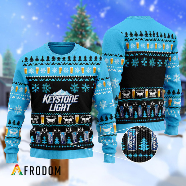 Christmas Geo Pattern Keystone Light Ugly Sweater HU