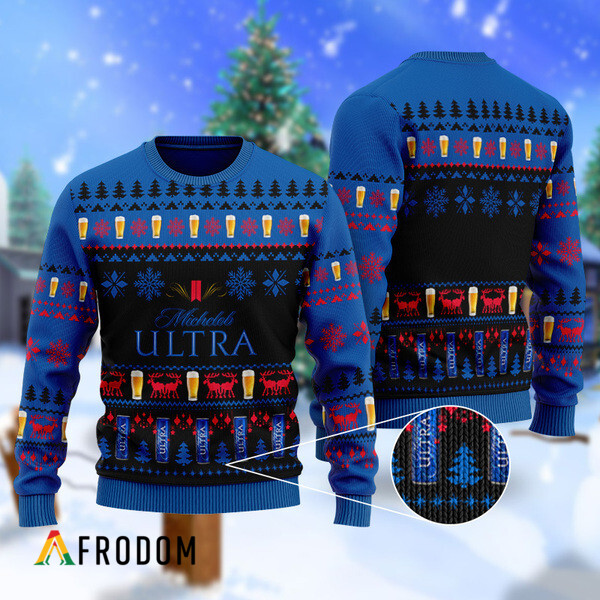 Christmas Geo Pattern Michelob Ultra Ugly Sweater HU