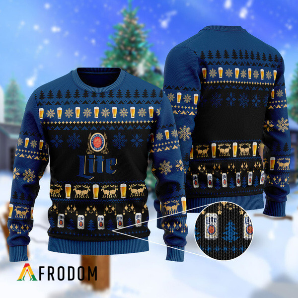 Christmas Geo Pattern Miller Lite Ugly Sweater HU