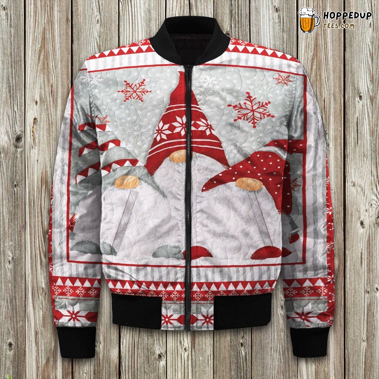 Christmas Gnome Design Winter Bomber Jacket Festive Celebration Touch