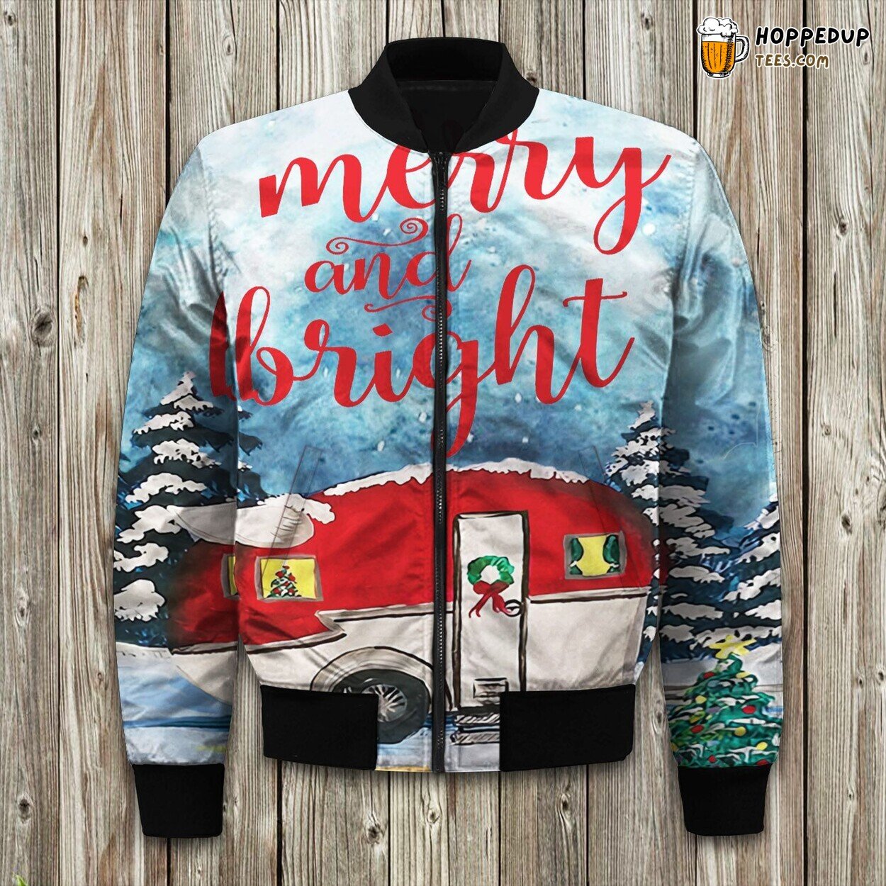Christmas Happy Camper Bomber Jacket