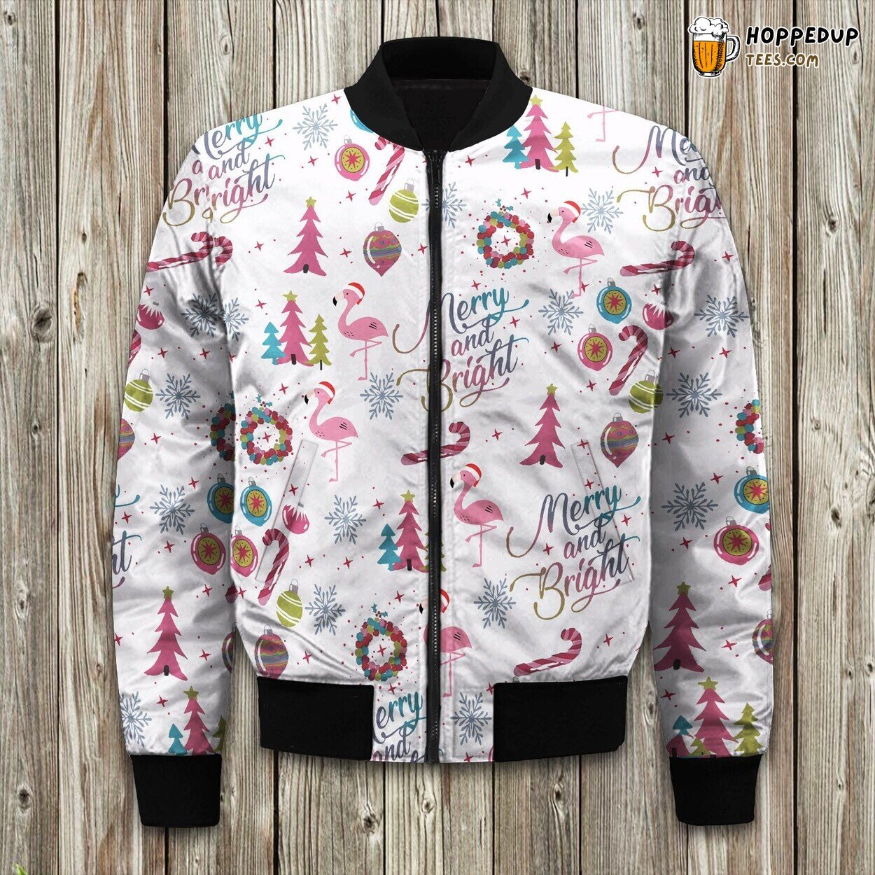 Christmas Merry Bright Winter Bomber Jacket Tailored Edition Unique