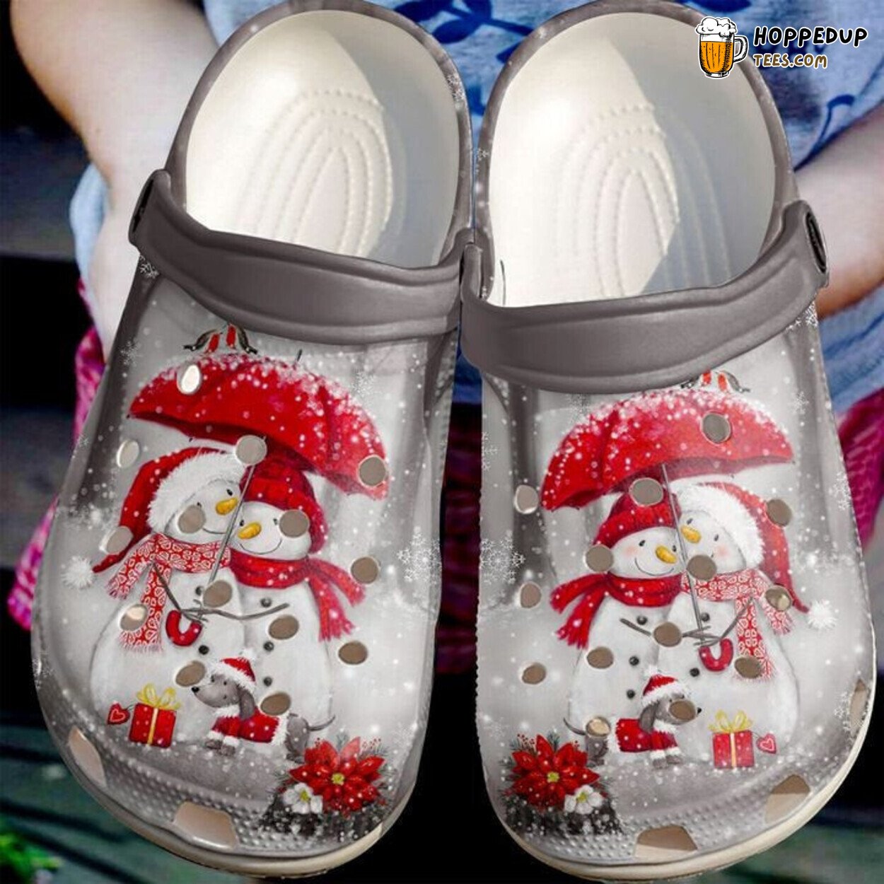 Christmas Merry Themed Classic Water Rubber Clog Shoes Comfy Holiday Gift