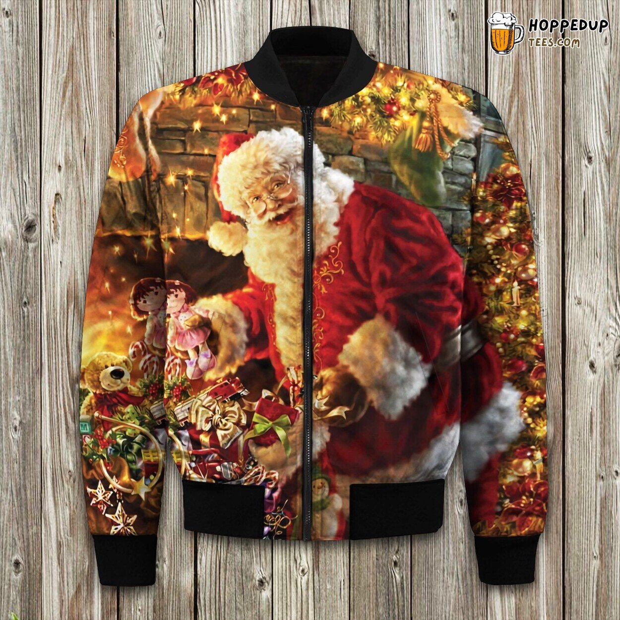 Christmas Santa Claus Round Bomber Jacket