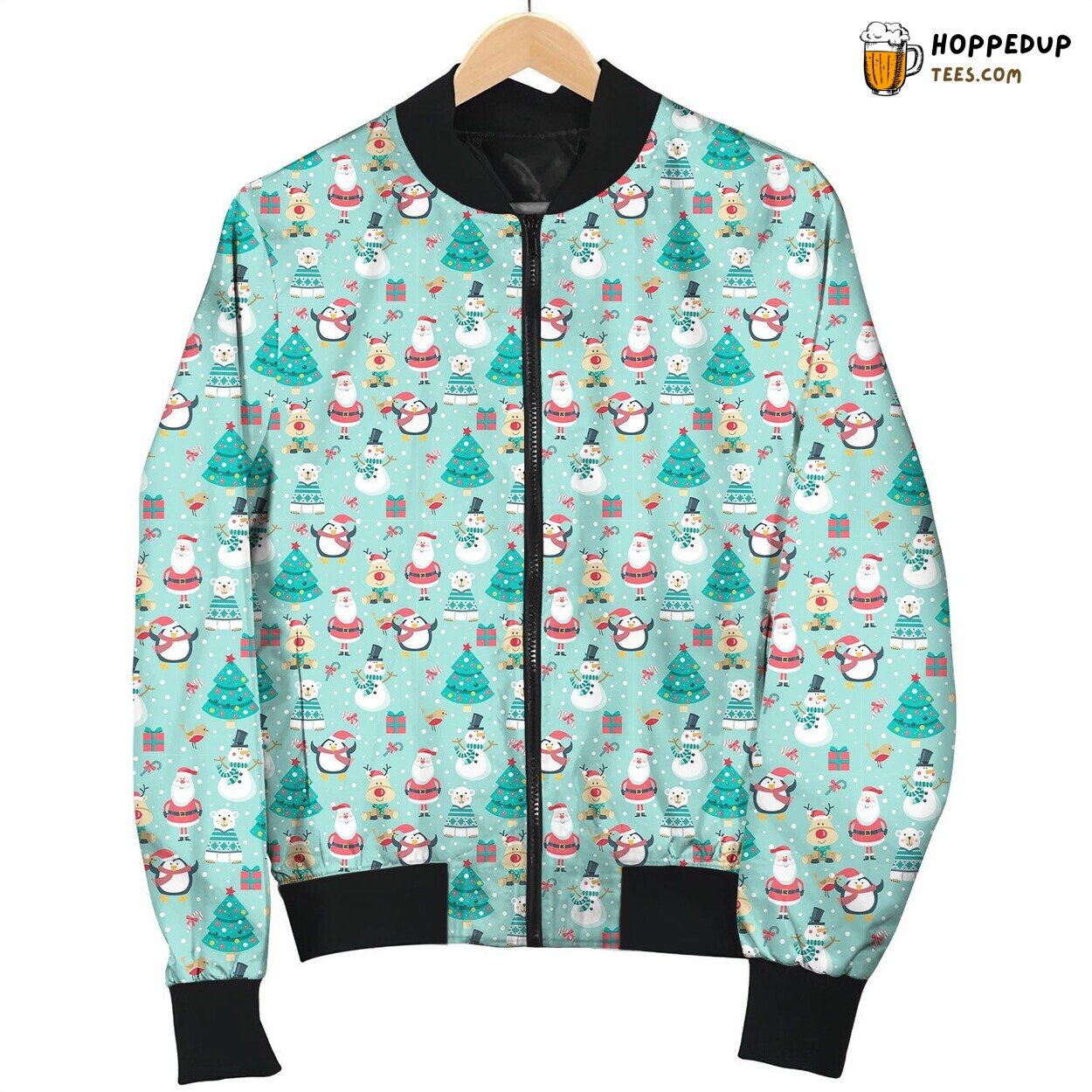 Christmas Santa Reindeer Bomber Jacket