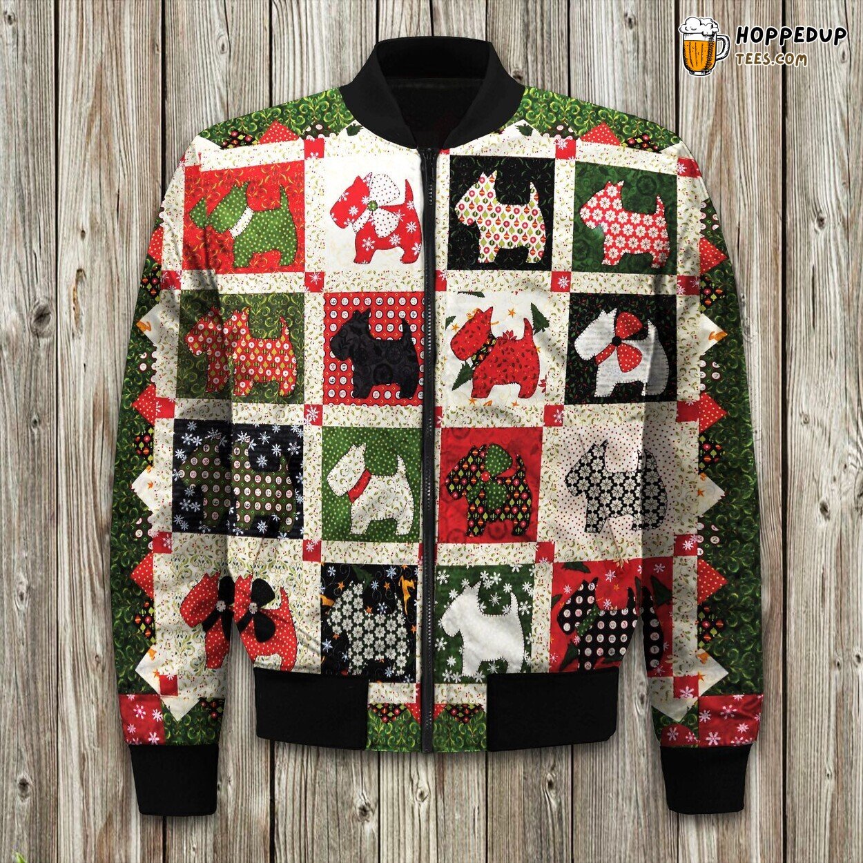 Christmas Scottie Bomber Jacket