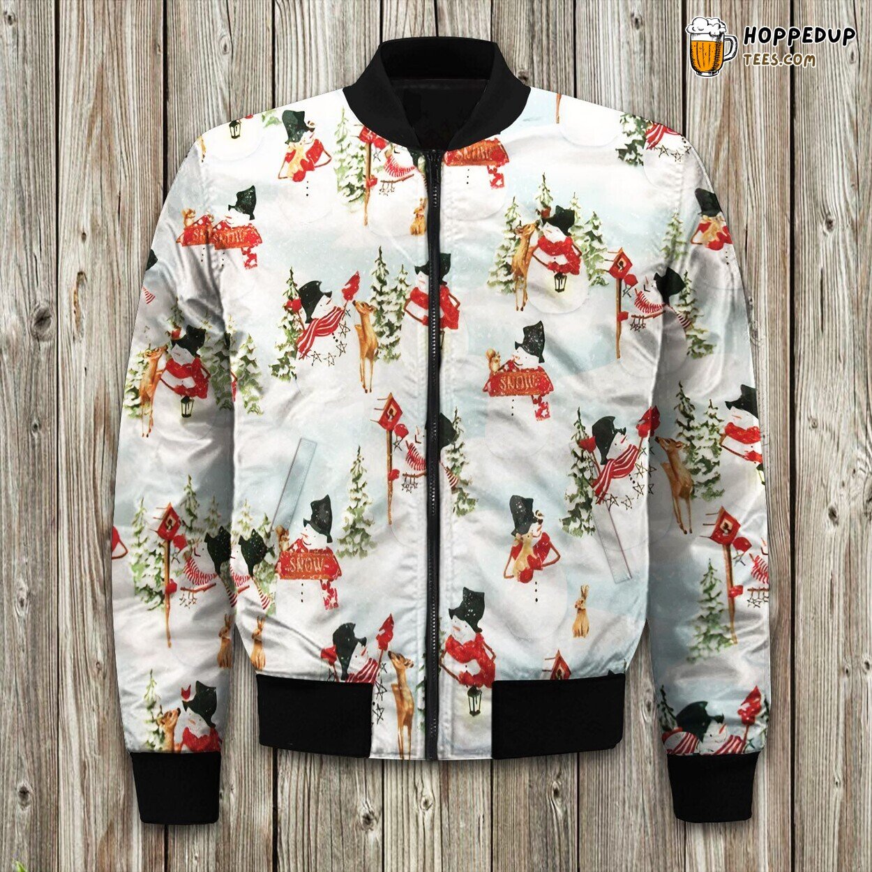 Christmas Snowman Squad Bomber Jacket