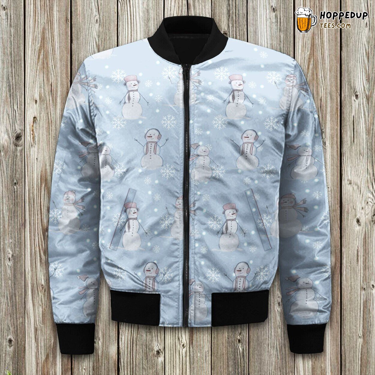 Christmas Snowman Winter Bomber Jacket Tailored Edition Unique Design