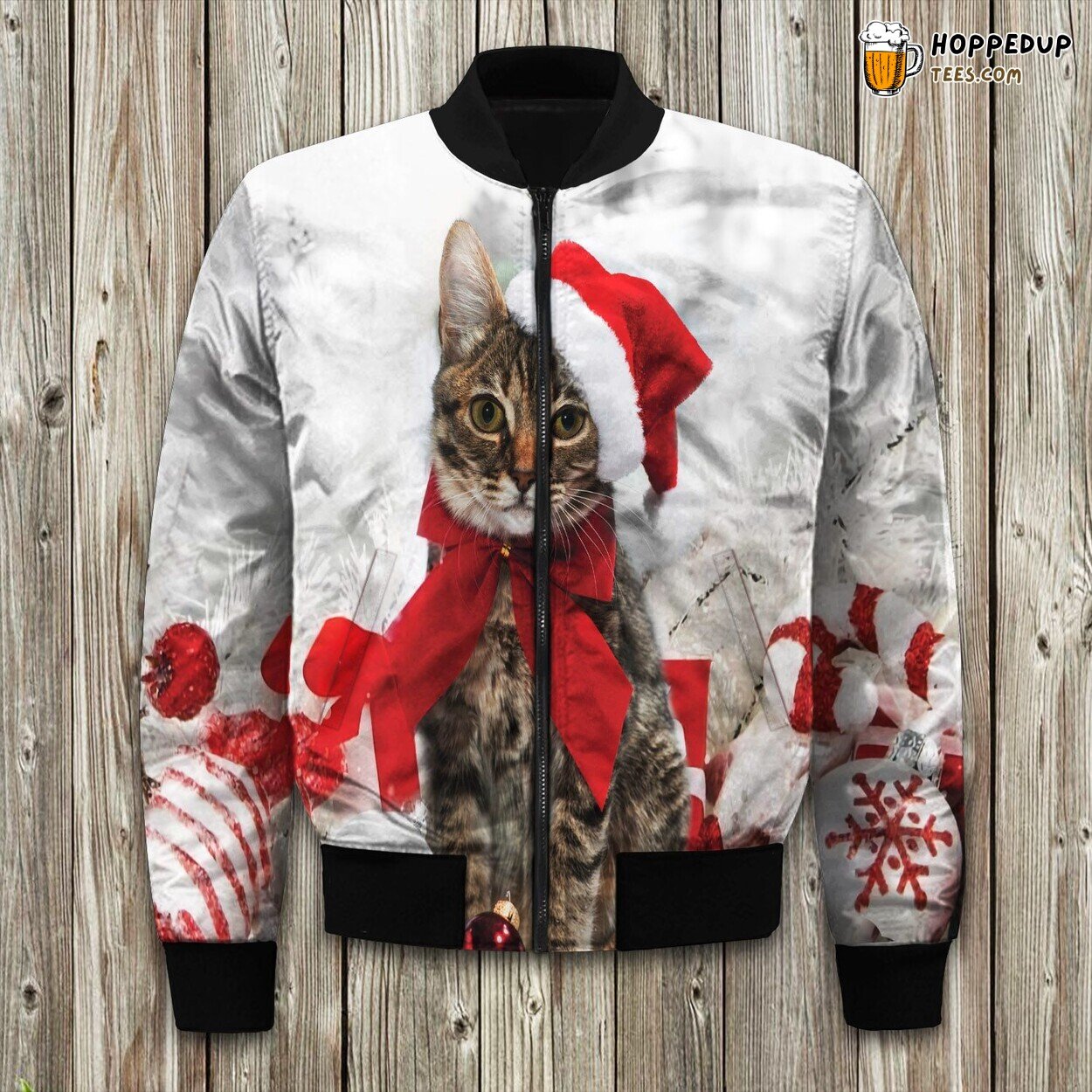 Christmas Theme Christmas Cat Bomber Jacket