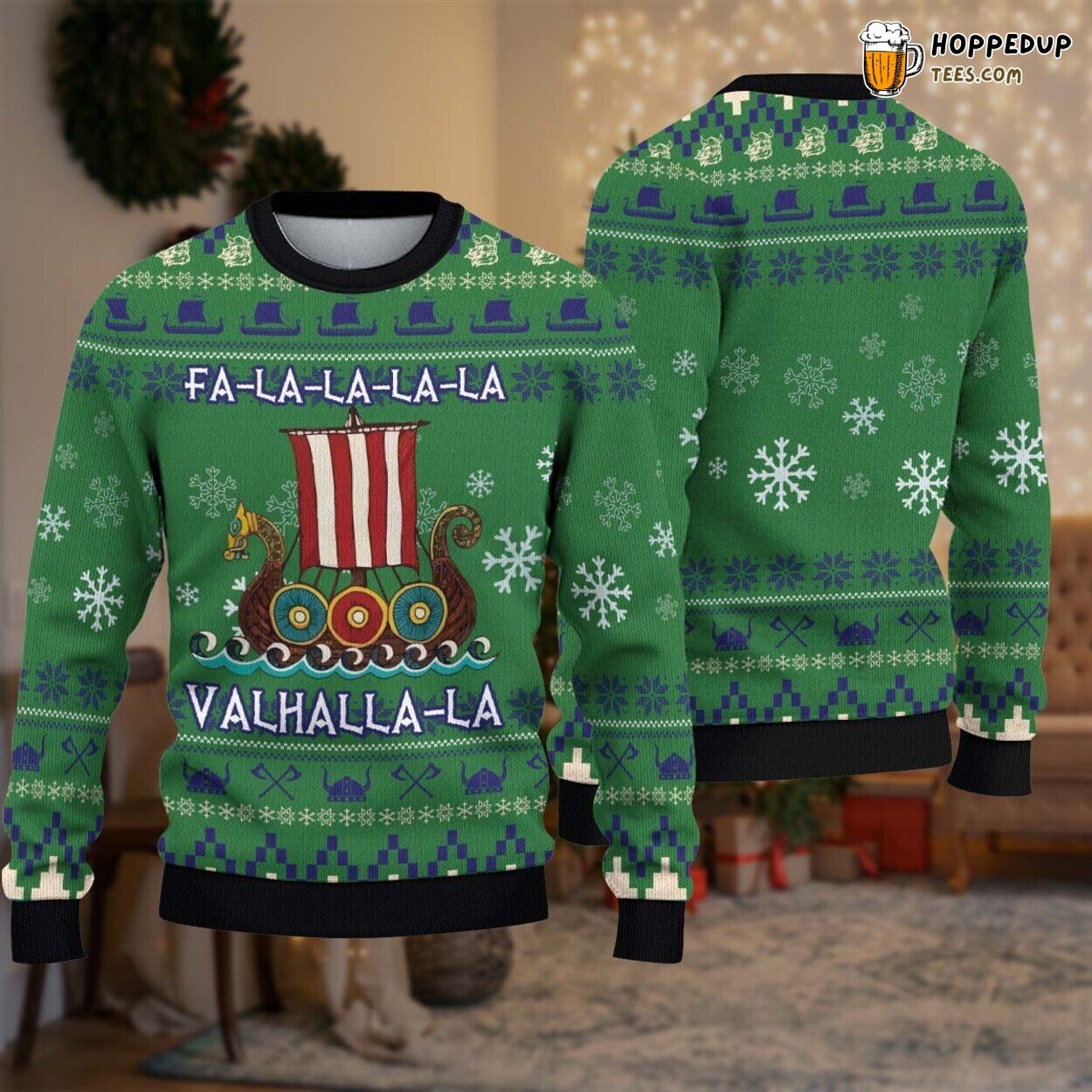 Christmas Viking Fa La La Ugly Sweater Unique Xmas Valhalla Design