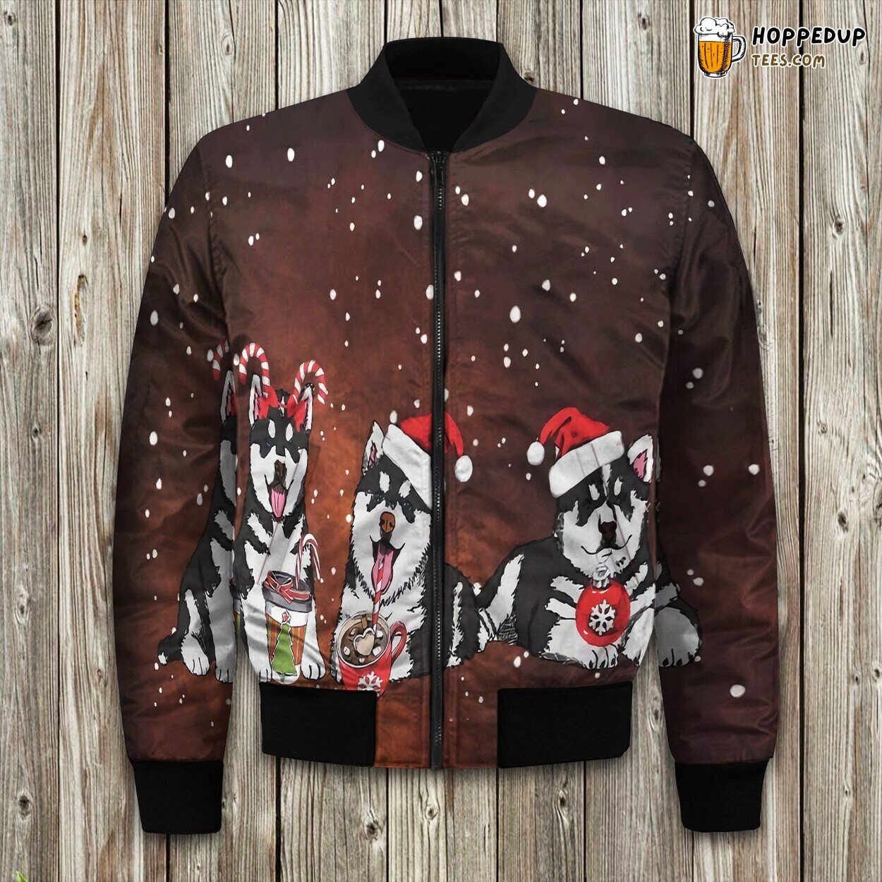 Christmas With Accessories Of Siberian Husky Jwr Bomber Jacket