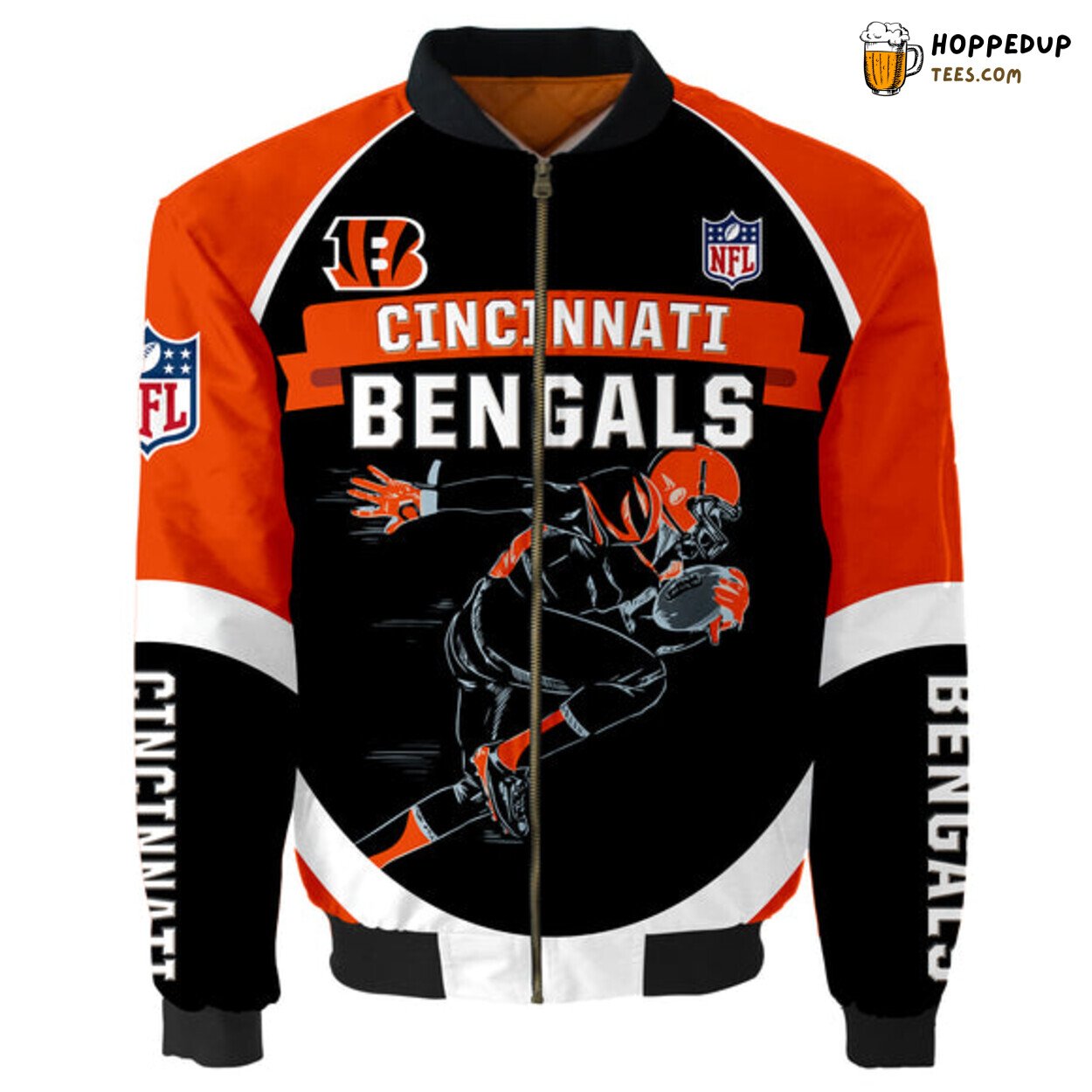 Cincinnati Bengals Bomber Jacket Men Player Running Graphic Design Series Look