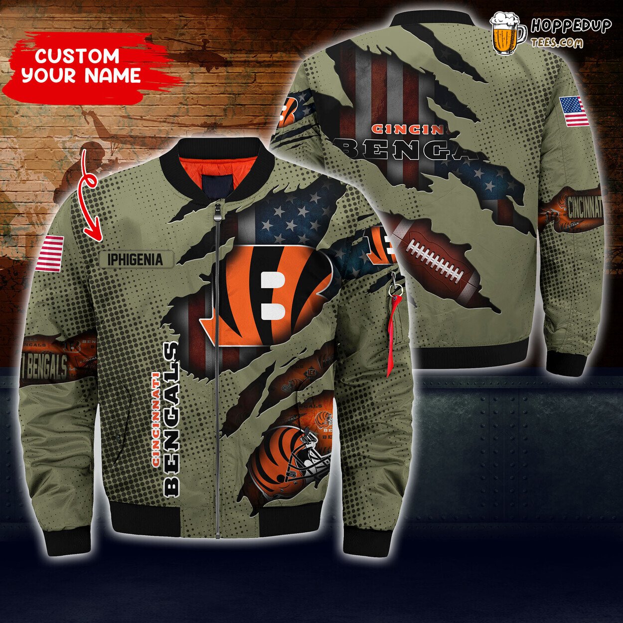 Cincinnati Bengals NFL Custom Bomber Jacket Personal Boyfriend Choice Wear