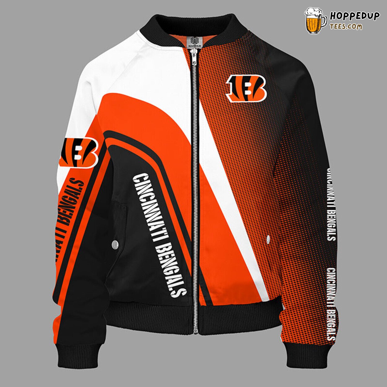 Cincinnati Bengals NFL Orange Unisex Bomber Jacket Distinct Look Cincinnati Bengals NFL Orange Unisex Bomber Jacket Distinct Look