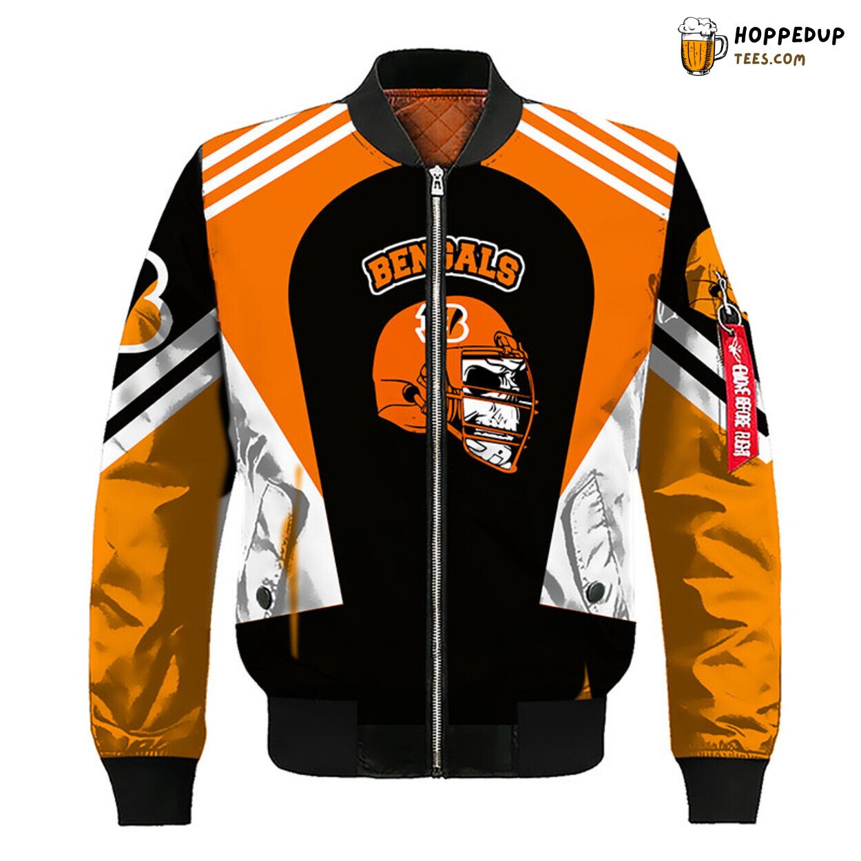Cincinnati Bengals NFL Skull Orange Black Bomber Jacket Distinct Look Cincinnati Bengals NFL Skull Orange Black Bomber Jacket Distinct Look