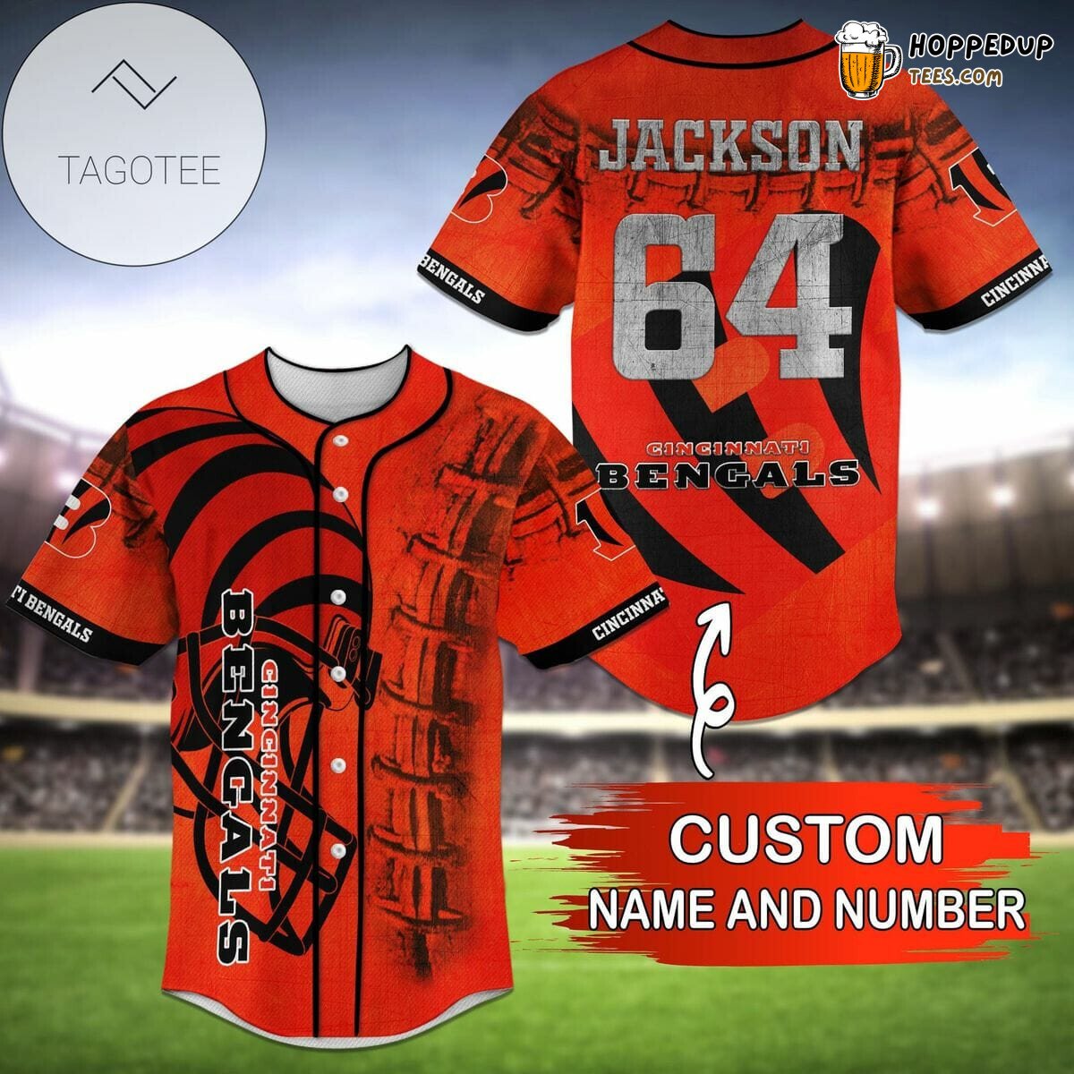 Cincinnati Bengals Personal Orange Unisex Baseball Jersey Game Ready