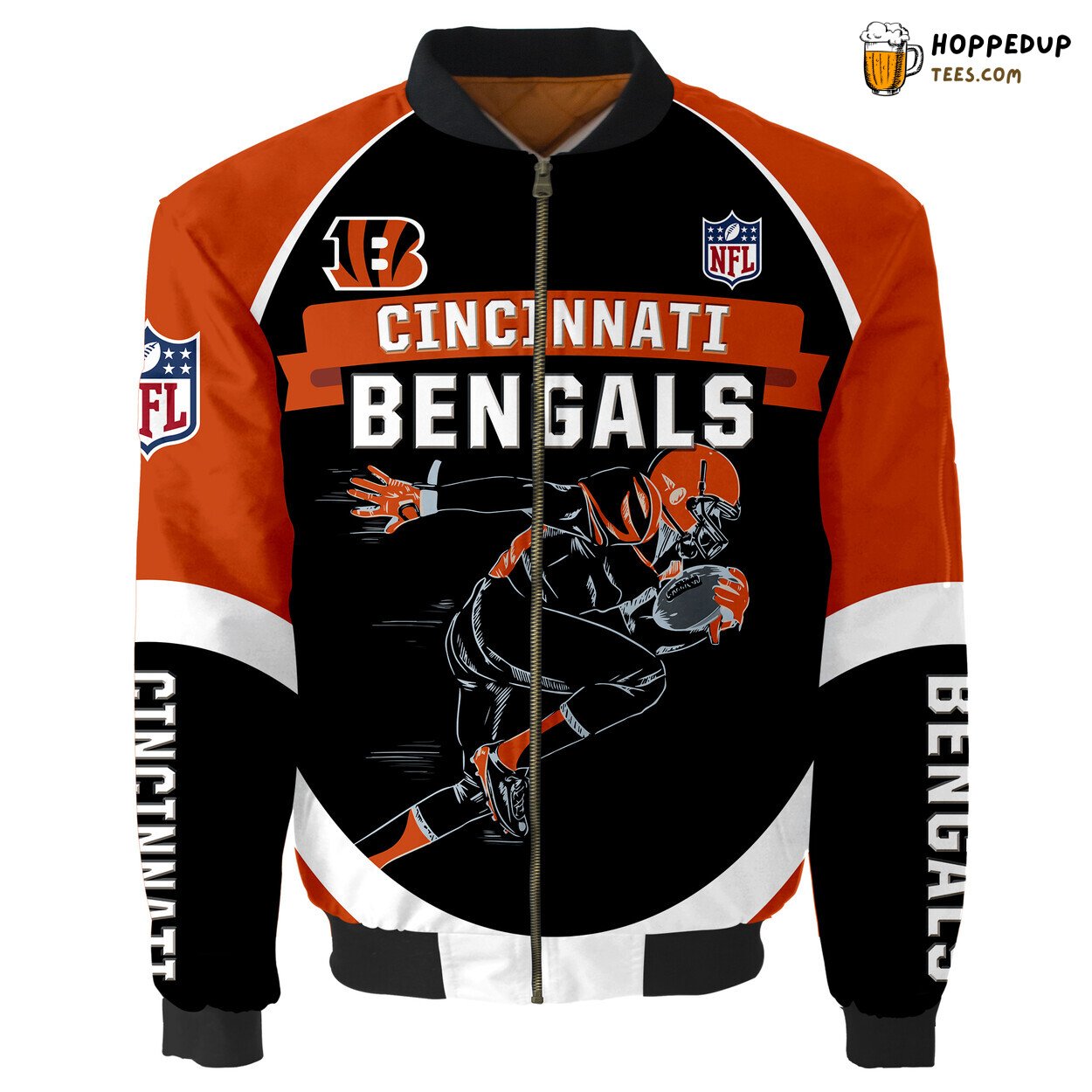 Cincinnati Bengals Running Men Design Bomber Jacket Premium Fan Gift