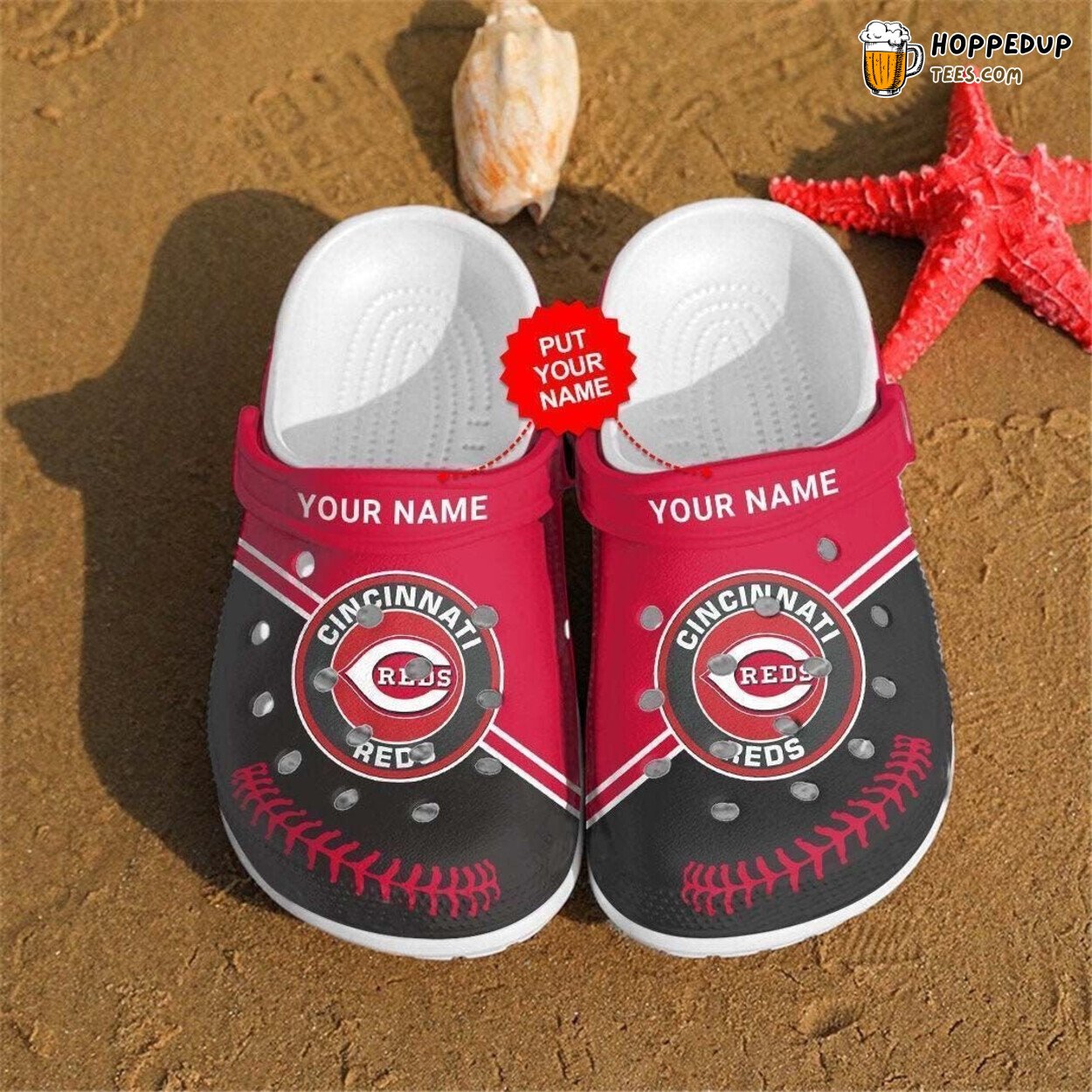 Cincinnati Reds Custom Name Rubber Comfortable Crocbland Clogs