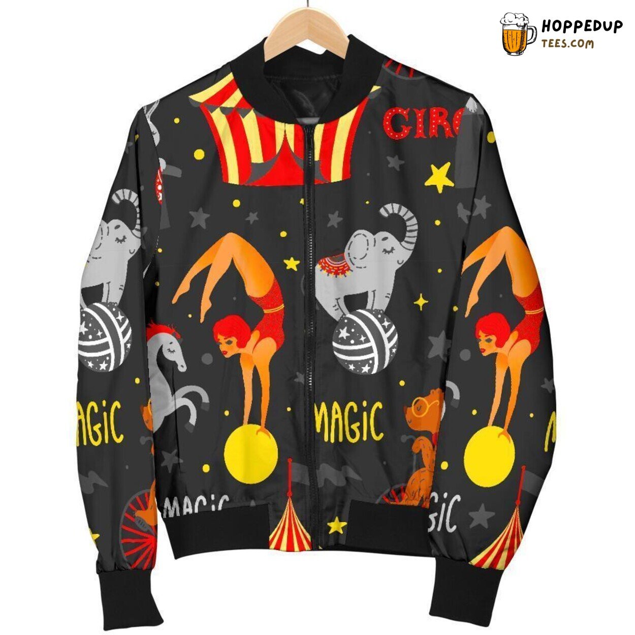 Circus Entertainment Delight Men’s Bomber Jacket Distinct Pattern Display
