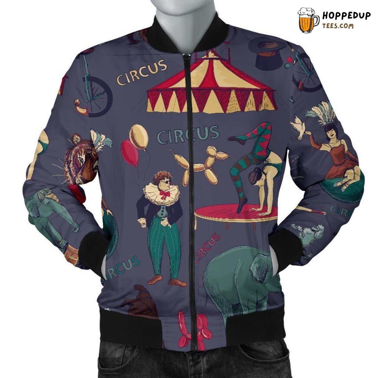 Circus Tent Showcase Men’s Bomber Jacket Unique Essence Pattern Design