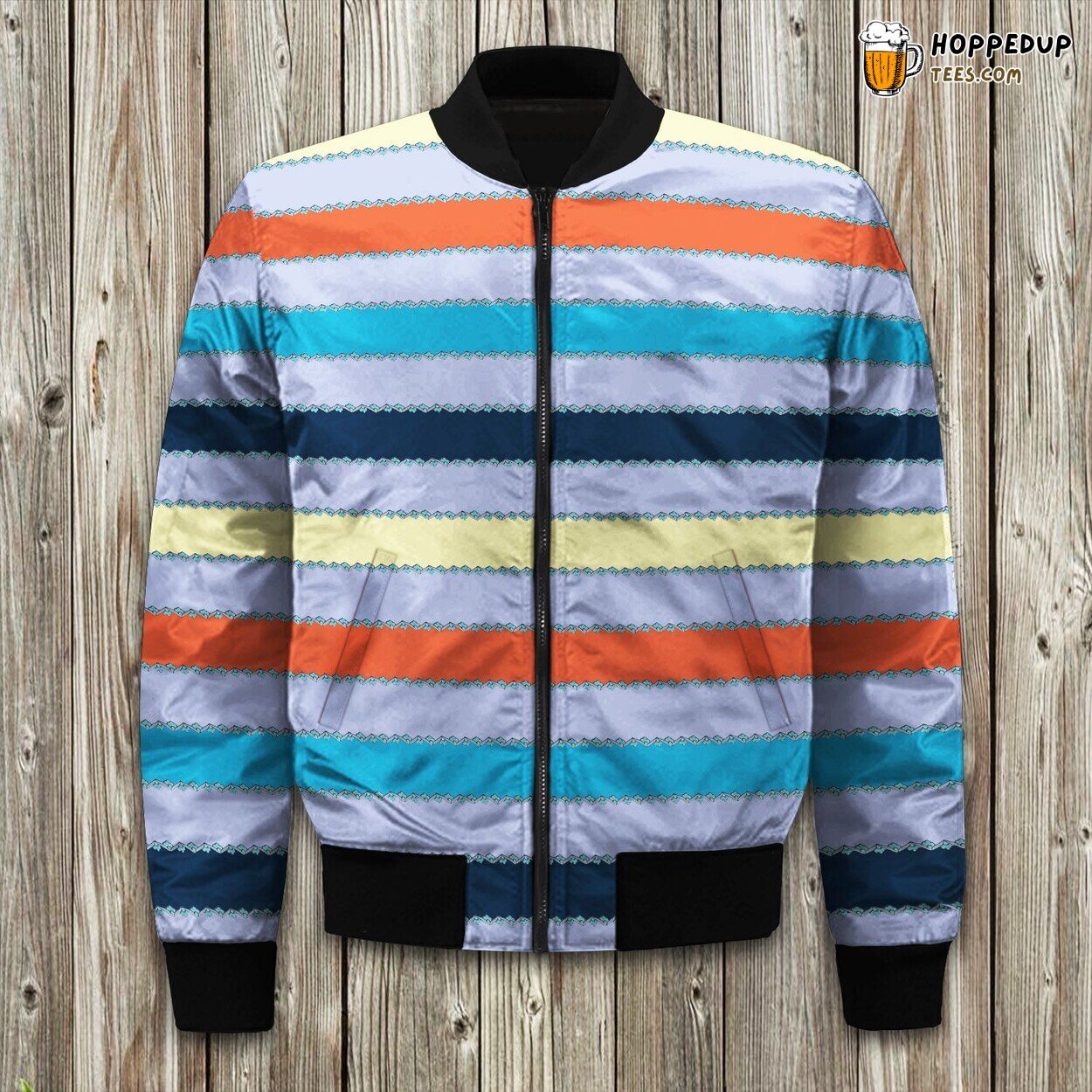 Citrus Blue Fusion Winter Bomber Jacket Tailored Unique Elegance Precision Design