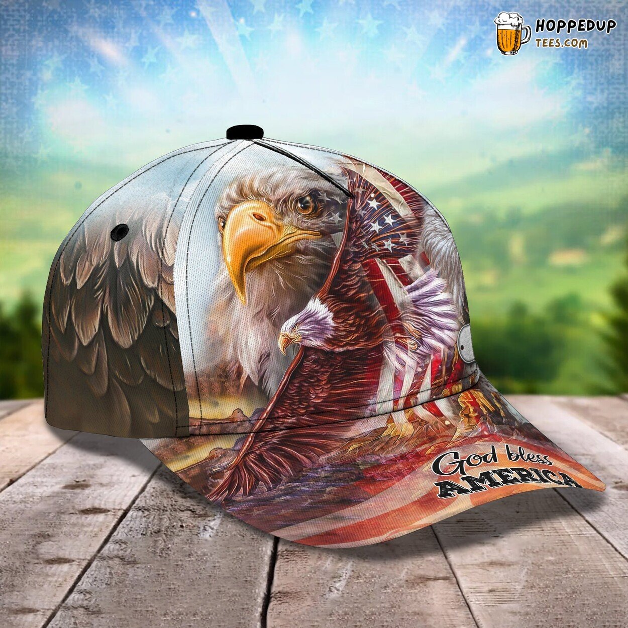 Classic 3D Cap America Eagle Design Personalized Name Unique Trendy Style