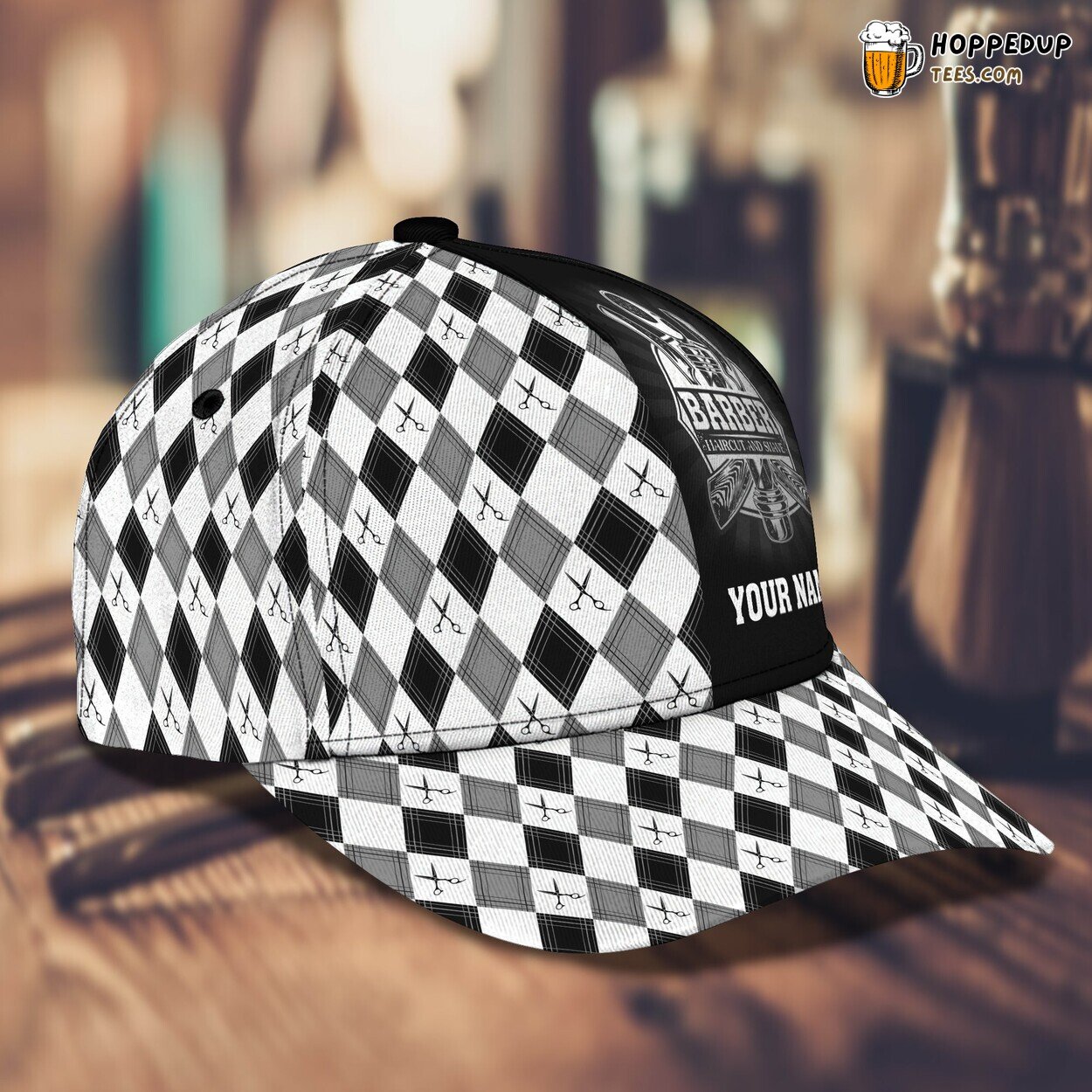 Classic 3D Cap Barber Design Personalized Name Unique Stylish Haircut Look Classic 3D Cap Barber Design Personalized Name Unique Stylish Haircut Look