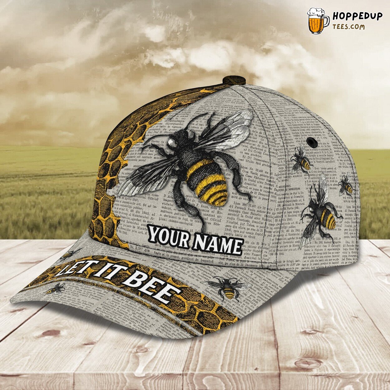 Classic 3D Cap Bee Personalized Name Unique Edition Nature Inspired