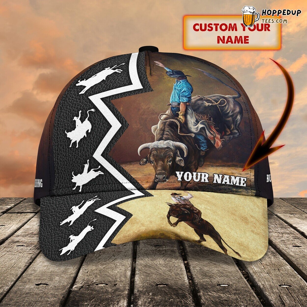 Classic 3D Cap Bull Riding Personalized Name Unique Edition Supreme Style