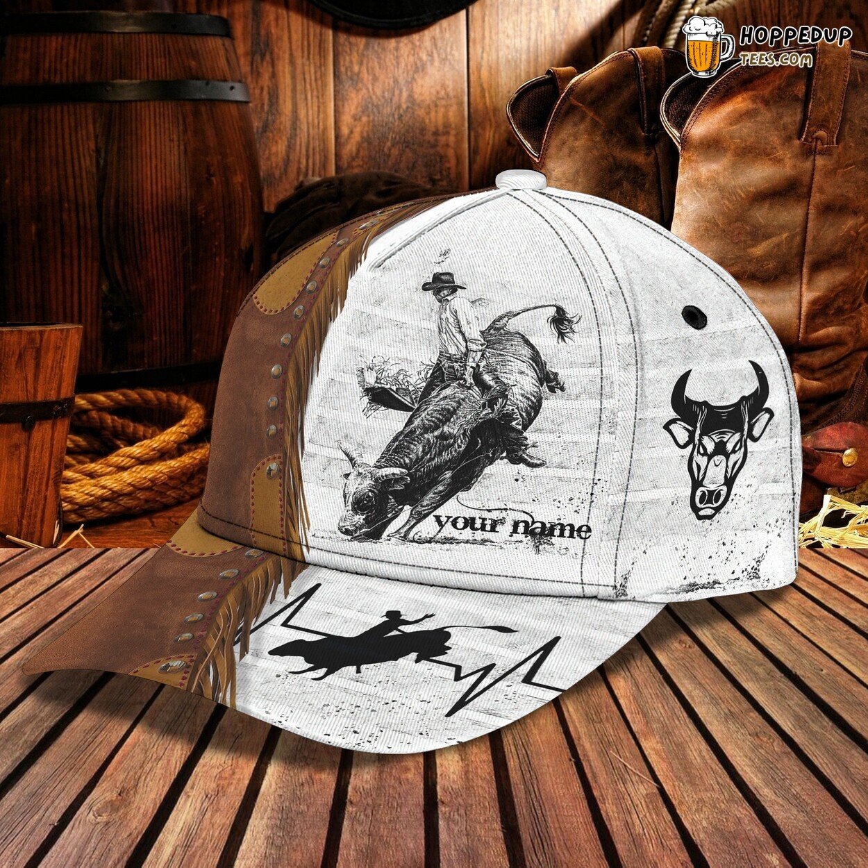 Classic 3D Cap Bull Riding Personalized Name Unique Model Exclusive Line