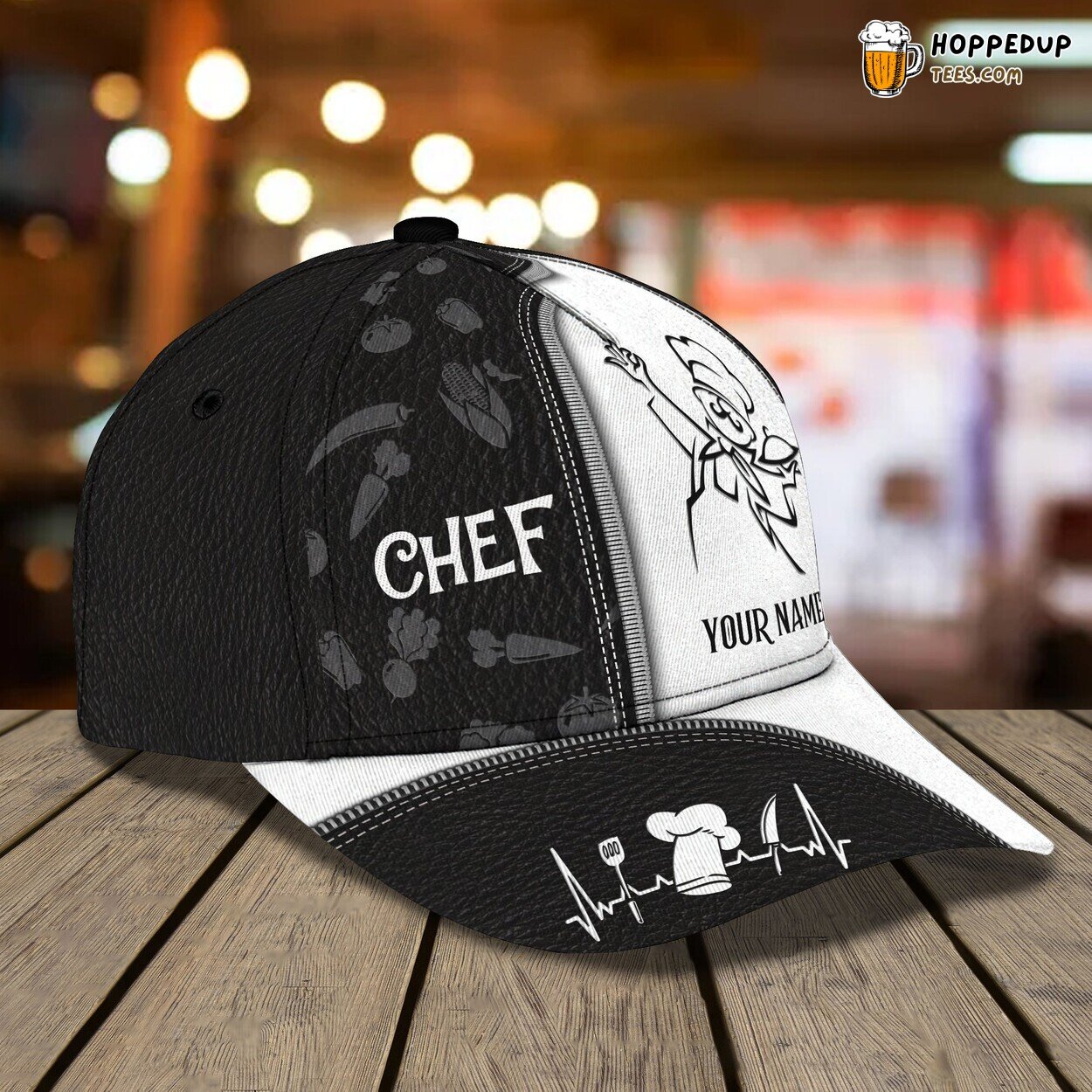 Classic 3D Cap Chef Expertise Personalized Name Unique Culinary Design Look Classic 3D Cap Chef Expertise Personalized Name Unique Culinary Design Look