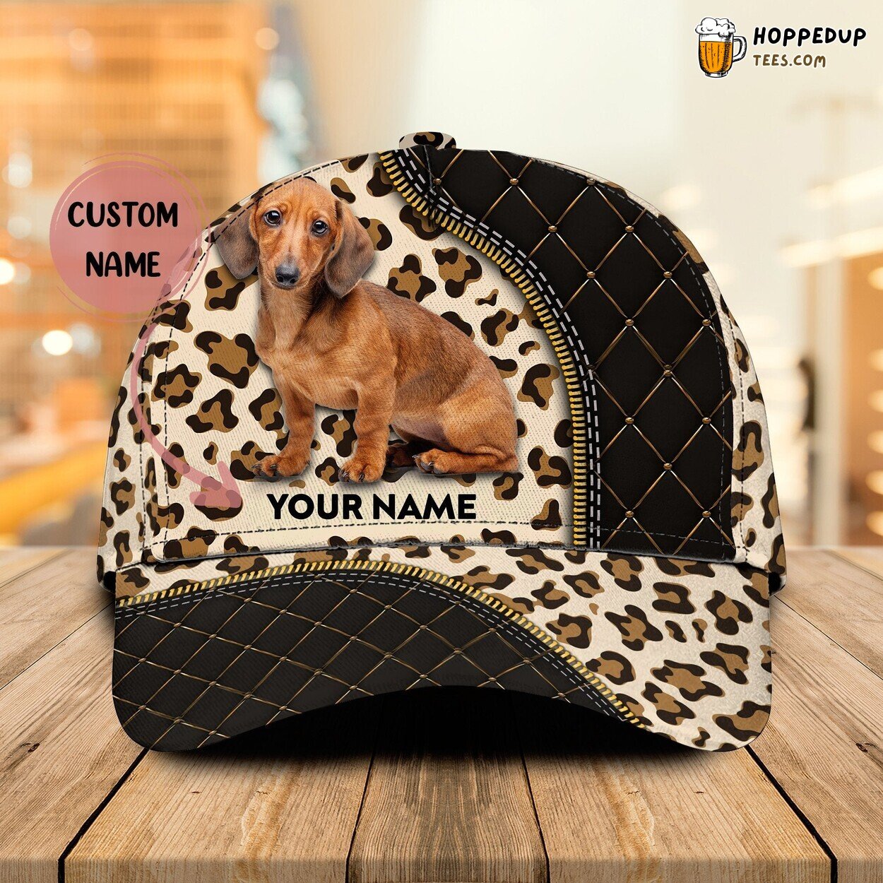 Classic 3D Cap Dachshund Leopard Unique Edition Trendy Design