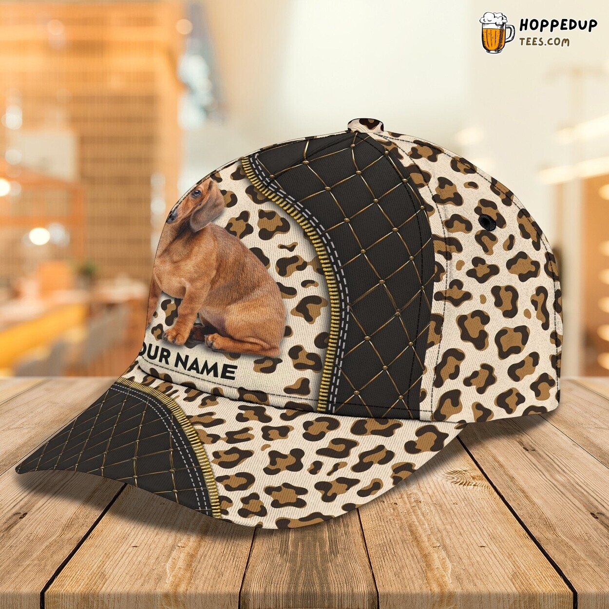 Classic 3D Cap Dachshund Leopard Unique Edition Trendy Design