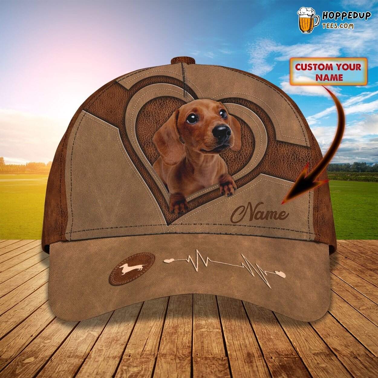 Classic 3D Cap Dachshund Personalized Name Unique Design Delight Model
