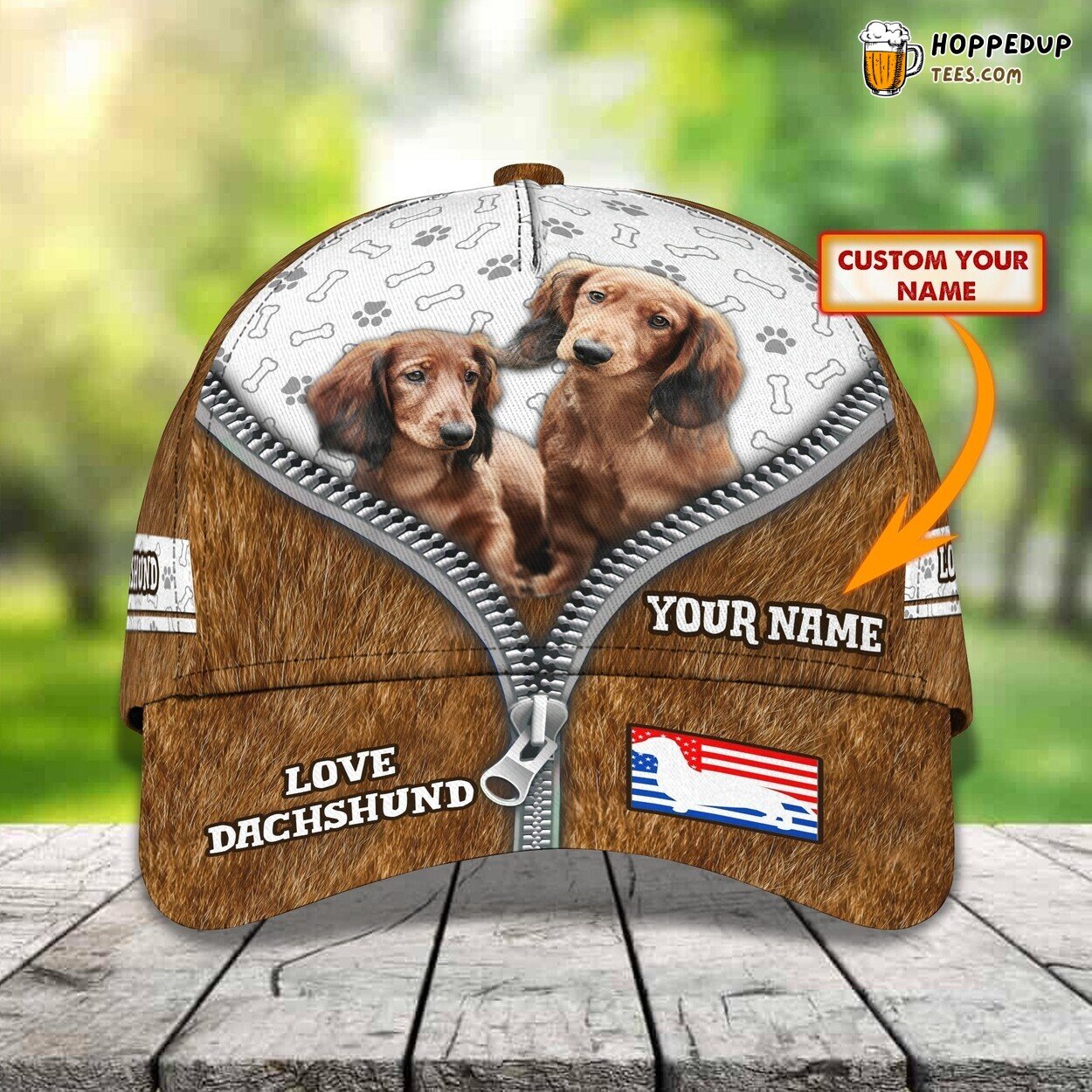 Classic 3D Cap Dachshund Personalized Name Unique Edition Pup Design