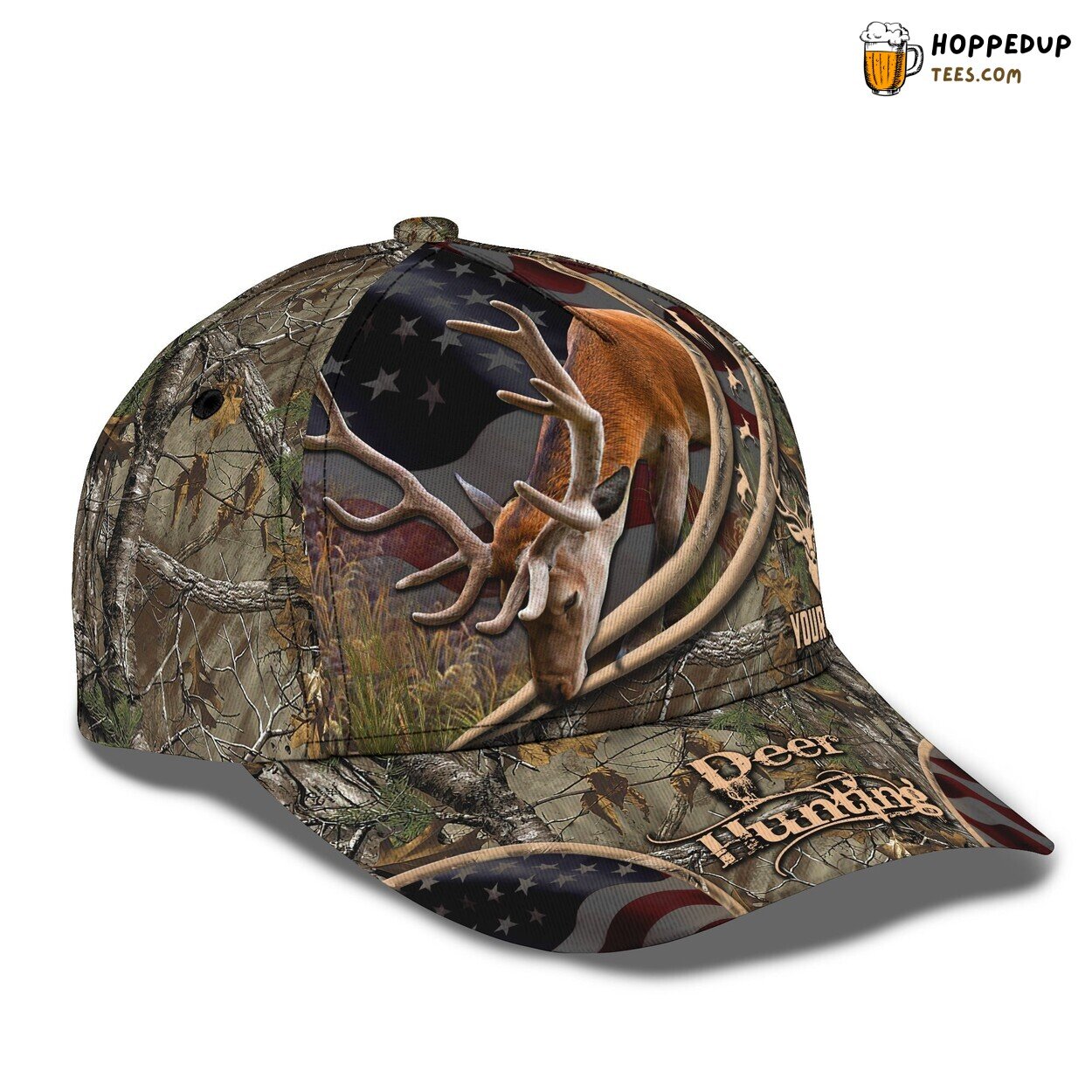 Classic 3D Cap Deer Hunting Personalized Name Unique Edition Stealth Look