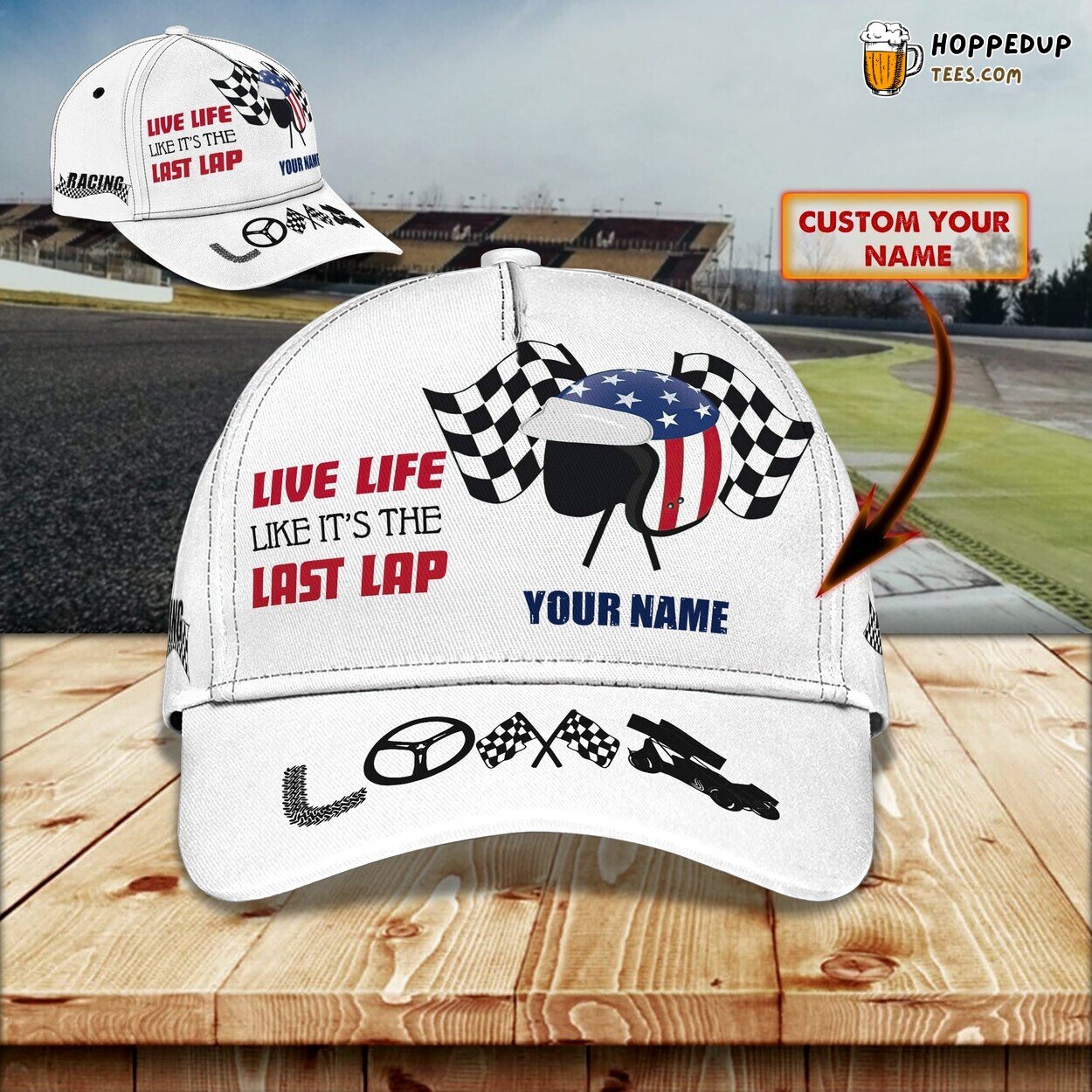 Classic 3D Cap Dirt Racing Thrill Personalized Name Unique Track Fashion