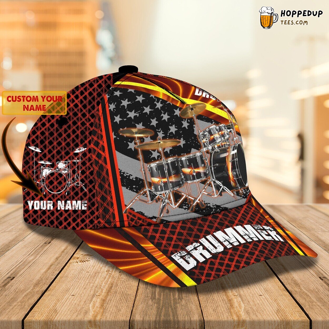 Classic 3D Cap Drumbeat Passion Personalized Name Unique Percussion Trend Classic 3D Cap Drumbeat Passion Personalized Name Unique Percussion Trend