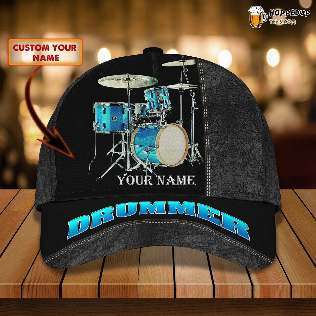 Classic 3D Cap Drummer Personalized Name Unique Trendy Percussion Design