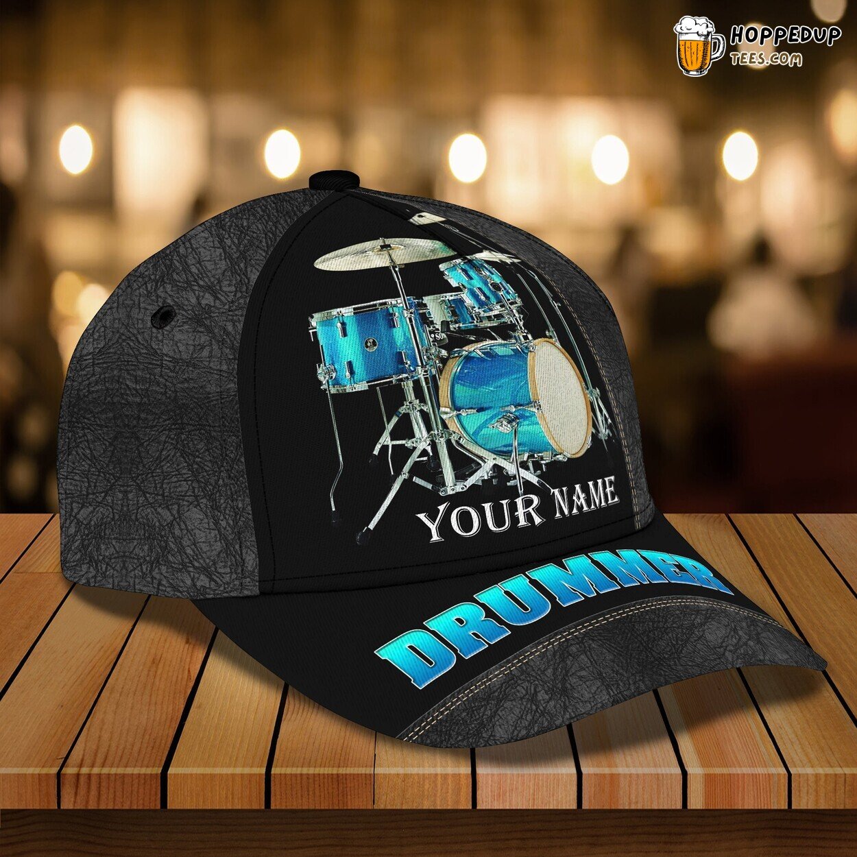 Classic 3D Cap Drummer Personalized Name Unique Trendy Percussion Design