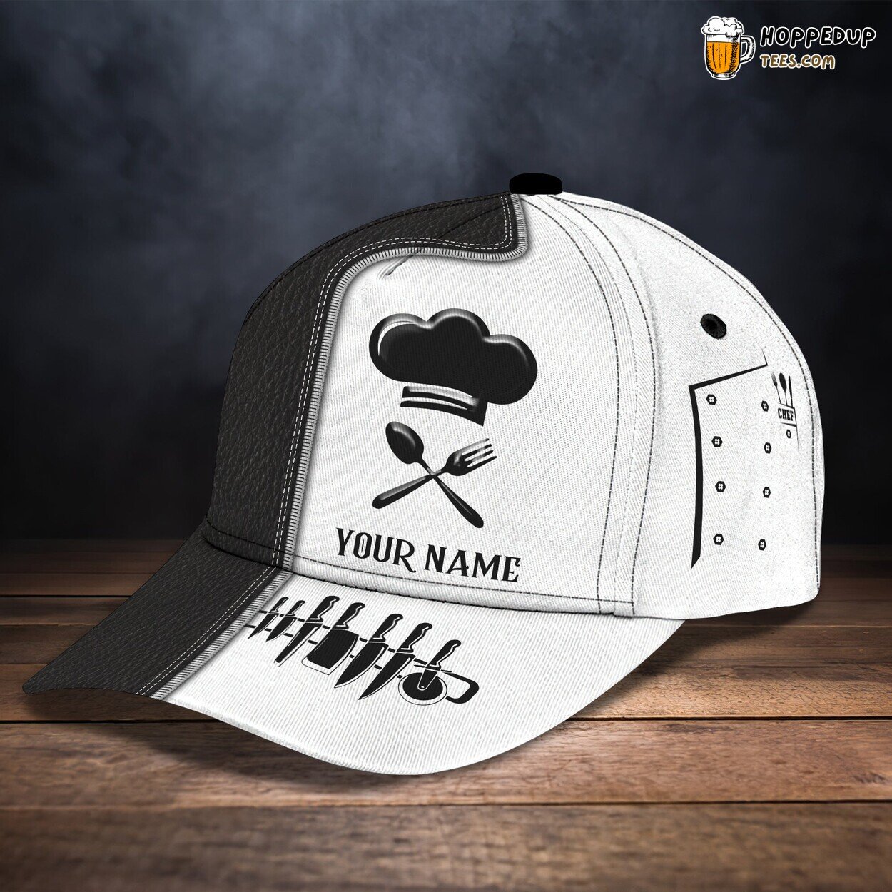 Classic 3D Cap Executive Chef Personalized Name Unique Culinary Style