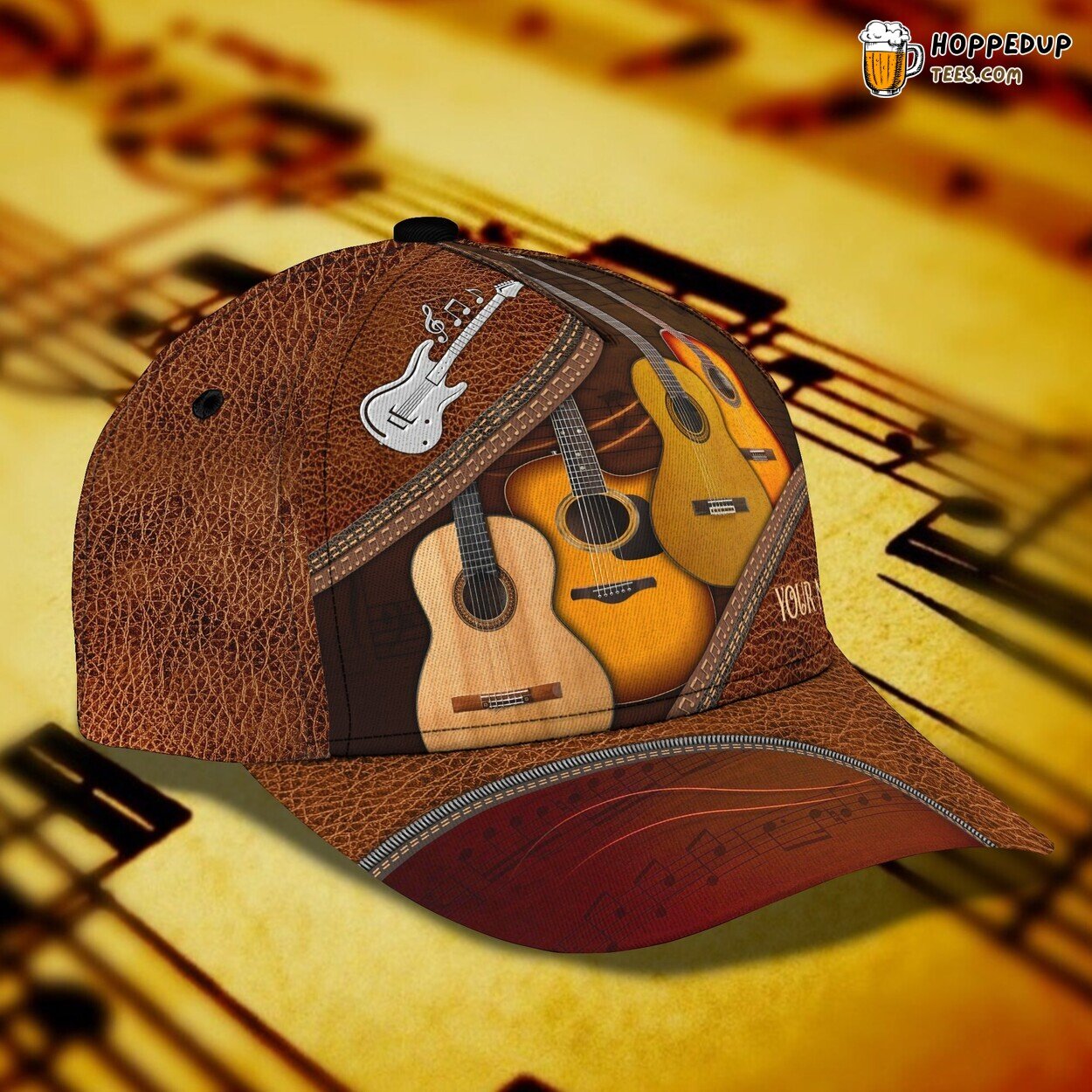 Classic 3D Cap Guitar Melody Personalized Name Unique Musical Passion Style Classic 3D Cap Guitar Melody Personalized Name Unique Musical Passion Style