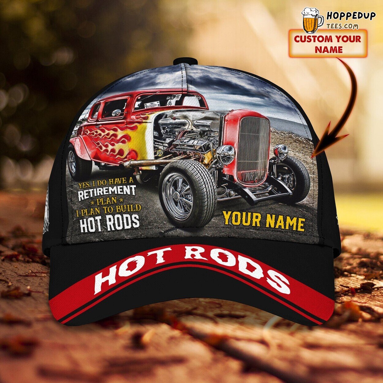 Classic 3D Cap Hot Rods Enthusiasm Personalized Name Unique Car Racing Trend