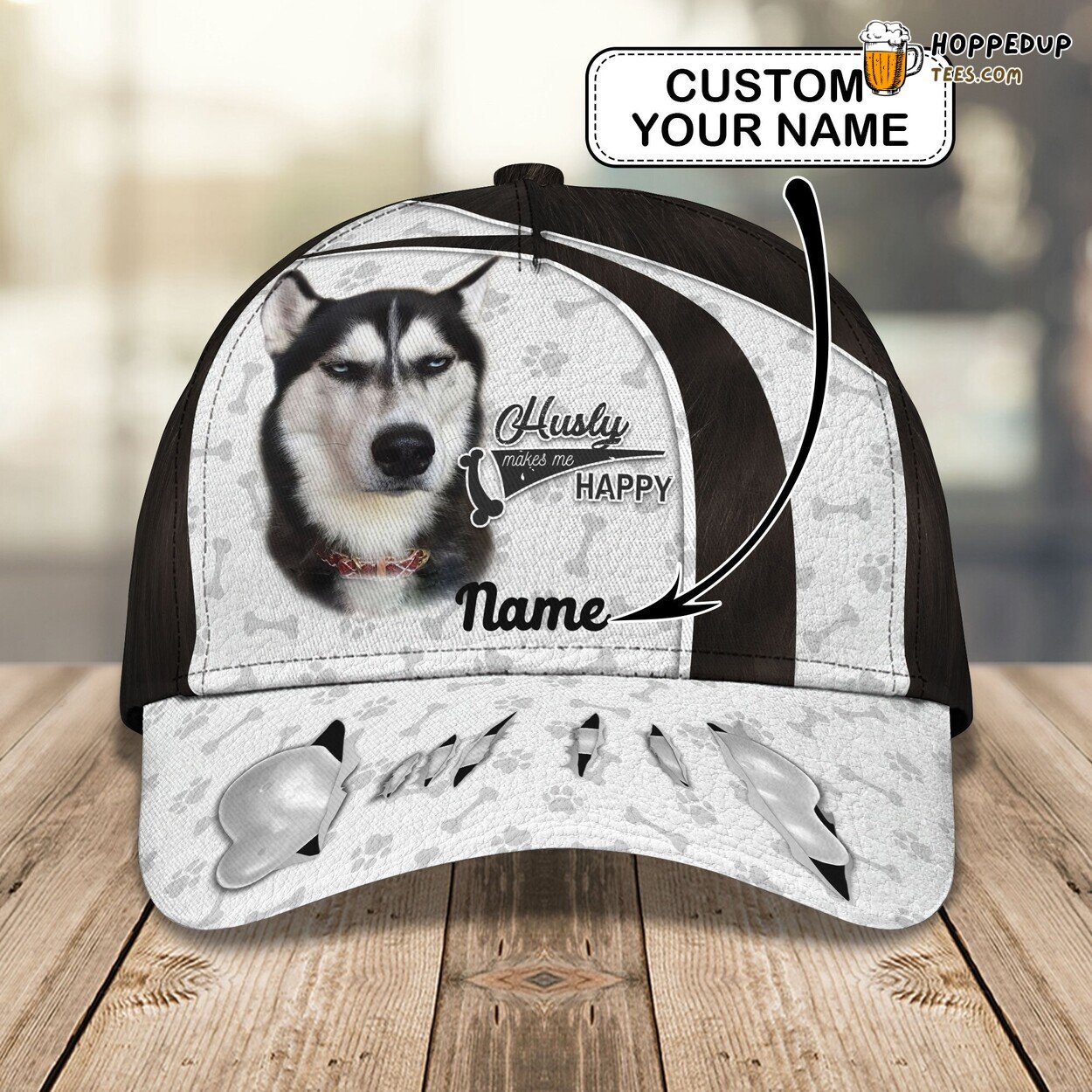 Classic 3D Cap Husky Personalized Name Unique Design Canine Edition