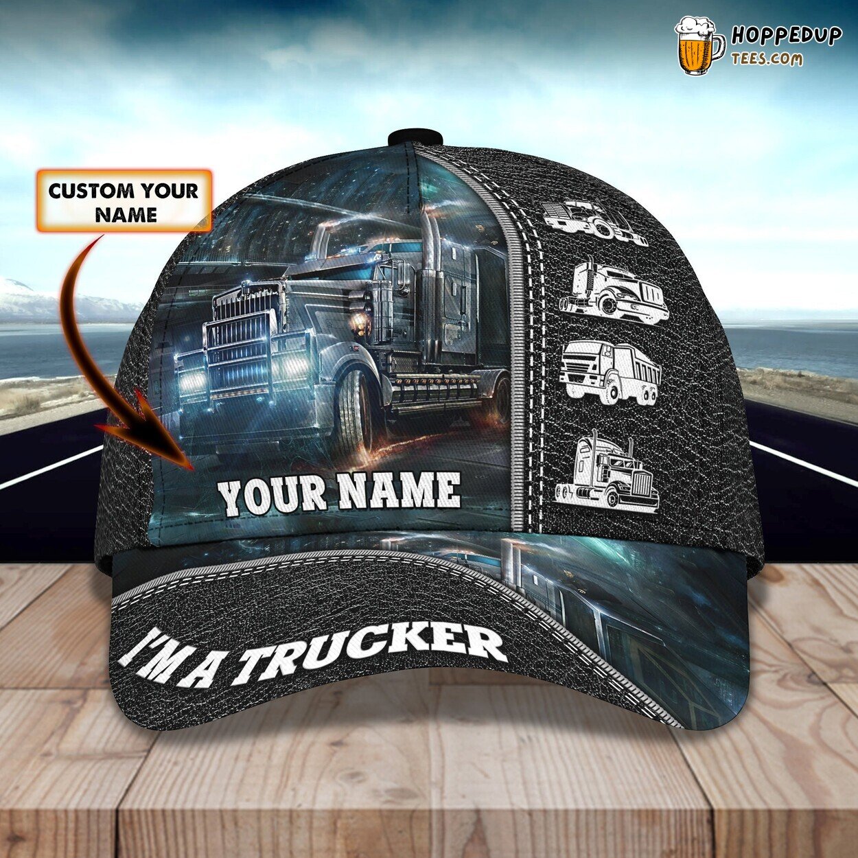 Classic 3D Cap I Am A Trucker Personalized Name Unique Edition Road Design