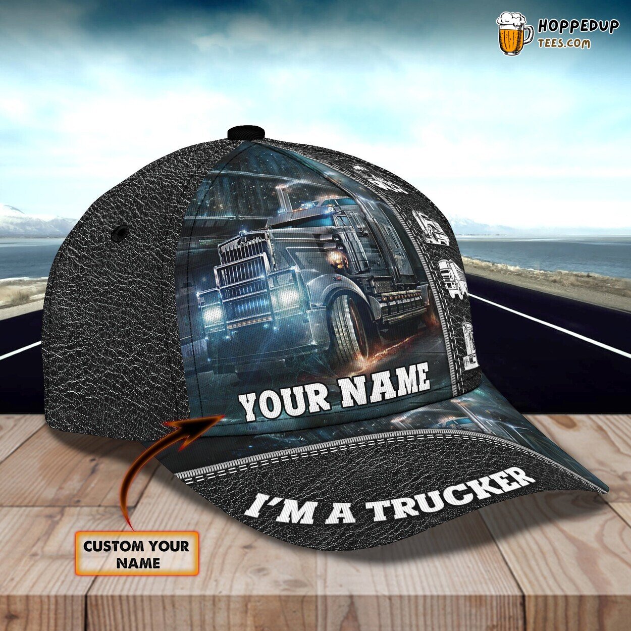 Classic 3D Cap I Am A Trucker Personalized Name Unique Edition Road Design