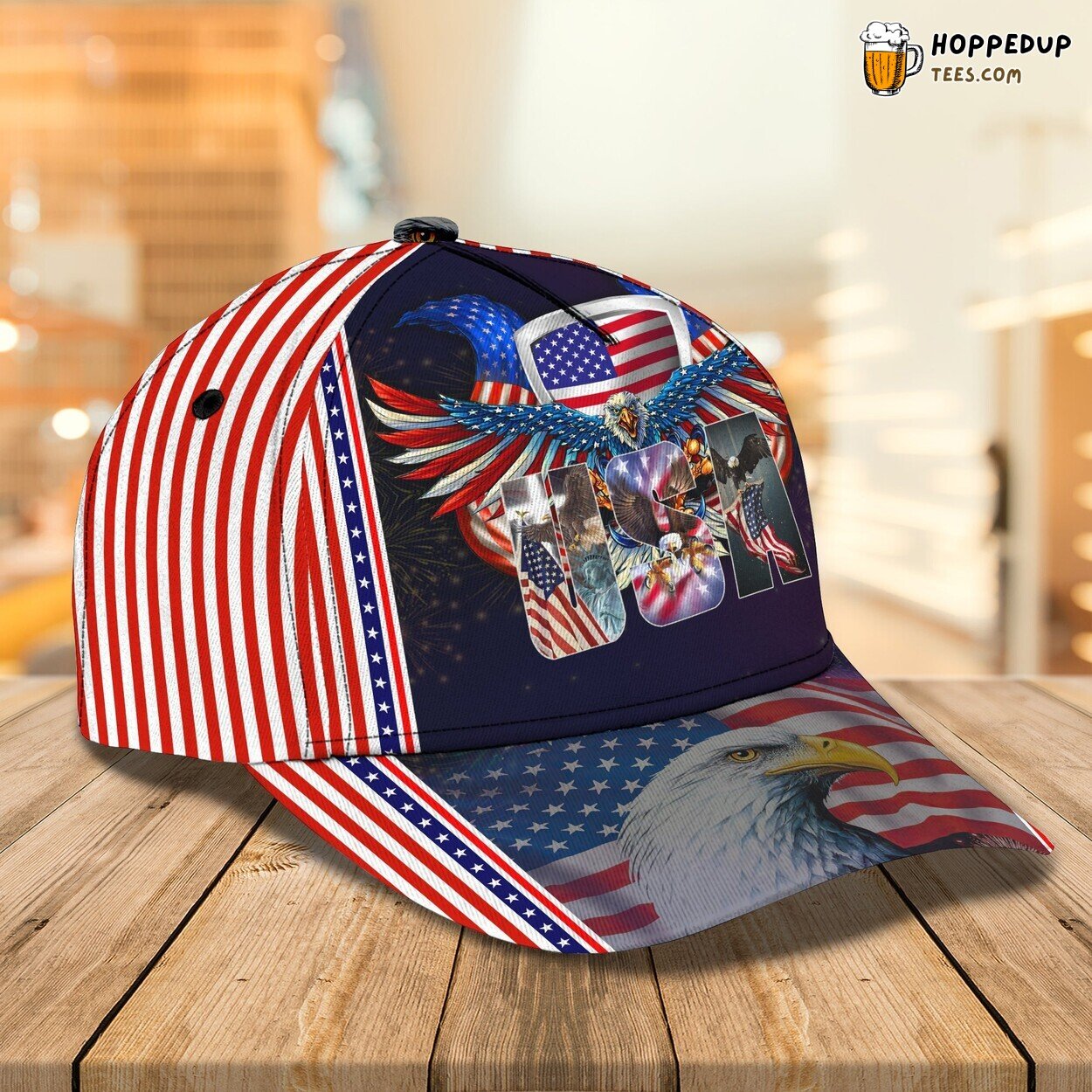 Classic 3D Cap Independence Day Design Personalized Name Unique Celebration Wear