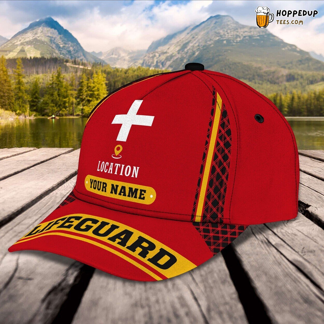 Classic 3D Cap Lifeguard Design Personalized Name Unique Beach Safety Trend Classic 3D Cap Lifeguard Design Personalized Name Unique Beach Safety Trend